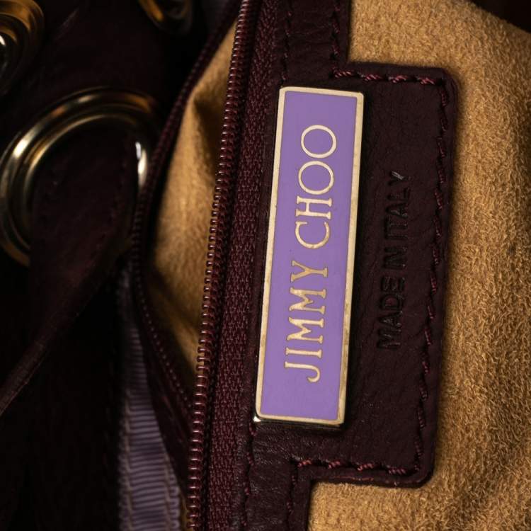 Pre Owned Jimmy Choo Burgundy Leather Ramona Tote Bag