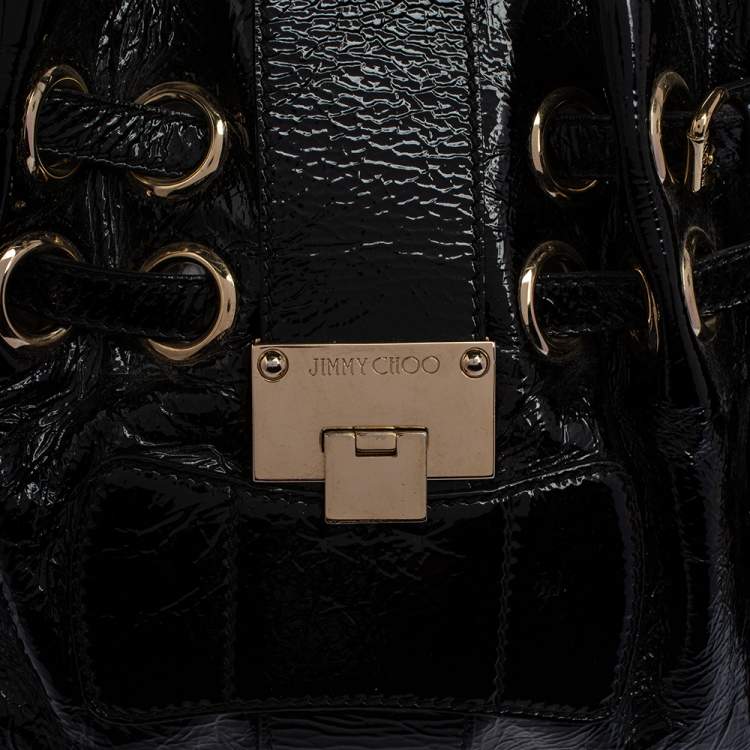 مملوكة مسبقًا Jimmy Choo Black Patent Leather Ramona Shoulder Bag