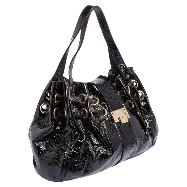 مملوكة مسبقًا Jimmy Choo Black Patent Leather Ramona Shoulder Bag
