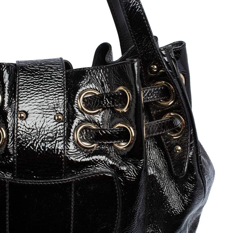مملوكة مسبقًا Jimmy Choo Black Patent Leather Ramona Shoulder Bag