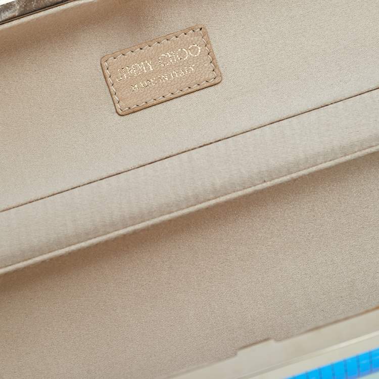 Pre Owned Jimmy Choo Multicolor Acrylic Mirror Disco Ball Tube Clutch