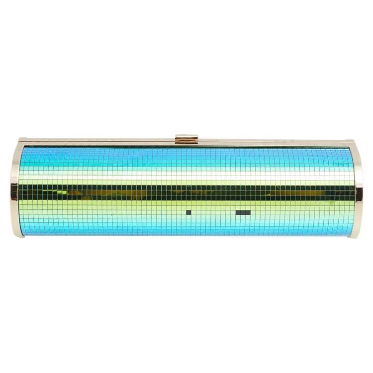Pre Owned Jimmy Choo Multicolor Acrylic Mirror Disco Ball Tube Clutch