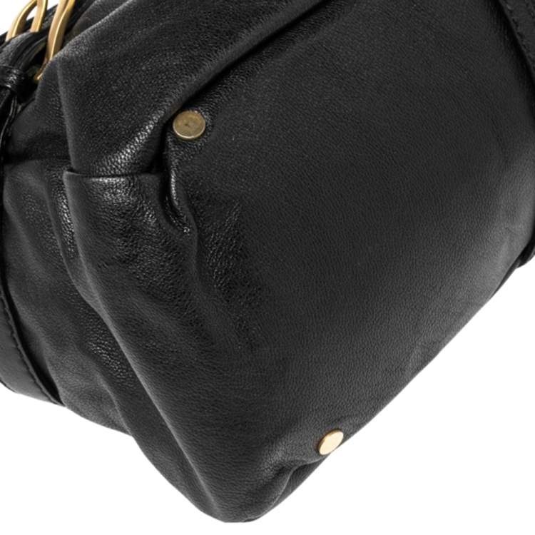 Pre Owned Jimmy Choo Black Leather Tulita Hobo