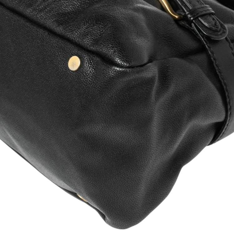 Pre Owned Jimmy Choo Black Leather Tulita Hobo