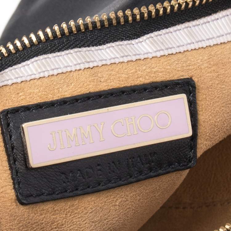 مملوكة مسبقًا Jimmy Choo Black Croc Embossed Leather Shoulder Bag