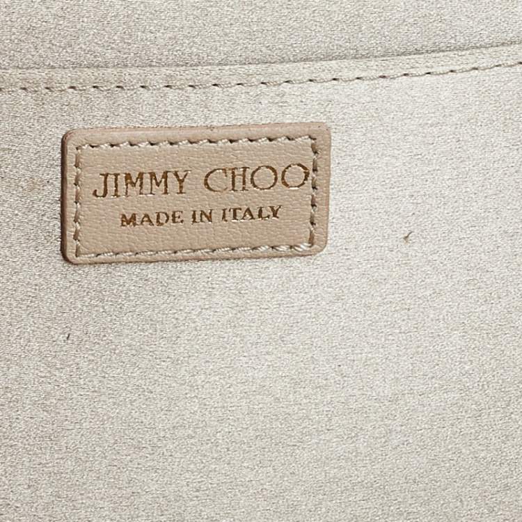 Pre Owned Jimmy Choo Gold Glitter Cayla Clutch