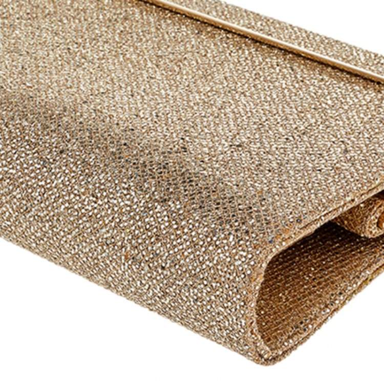 Pre Owned Jimmy Choo Gold Glitter Cayla Clutch