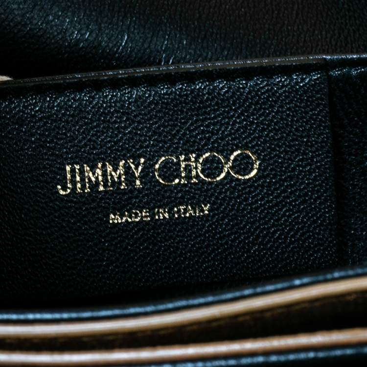 Pre Owned Jimmy Choo Gold Leather Isabella Clutch