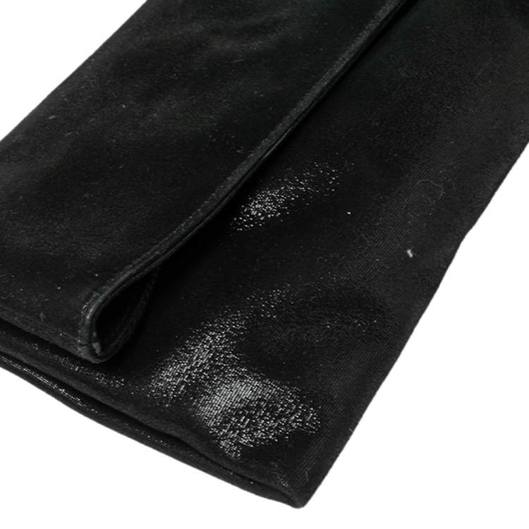 Pre Owned Jimmy Choo Black Leather and Suede Chandra Clutch