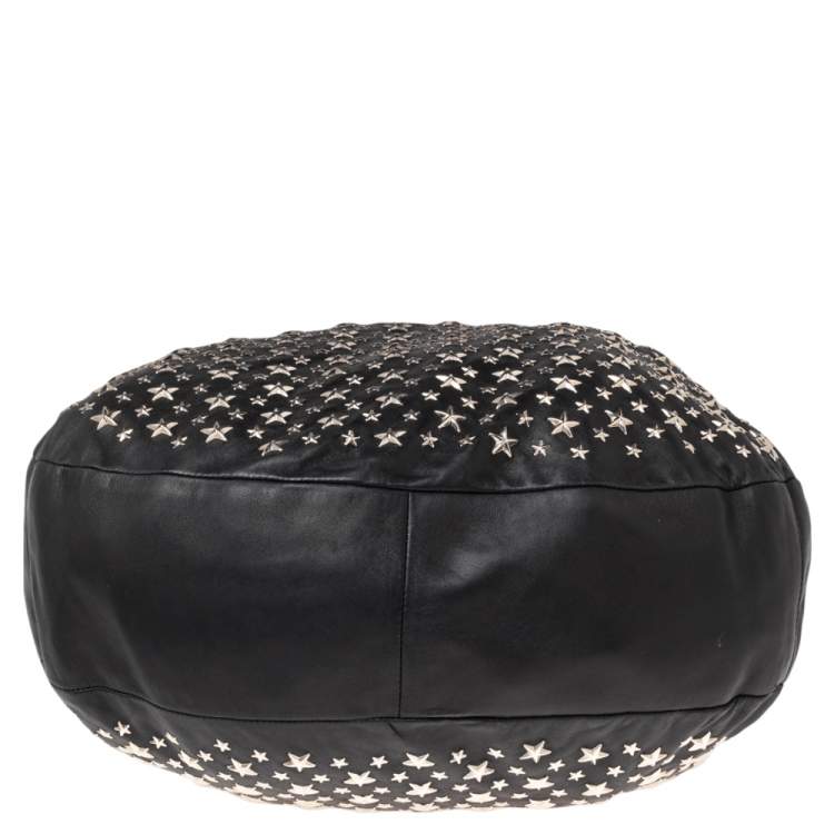 مملوكة مسبقًا Jimmy Choo Black Leather Star Sky Hobo