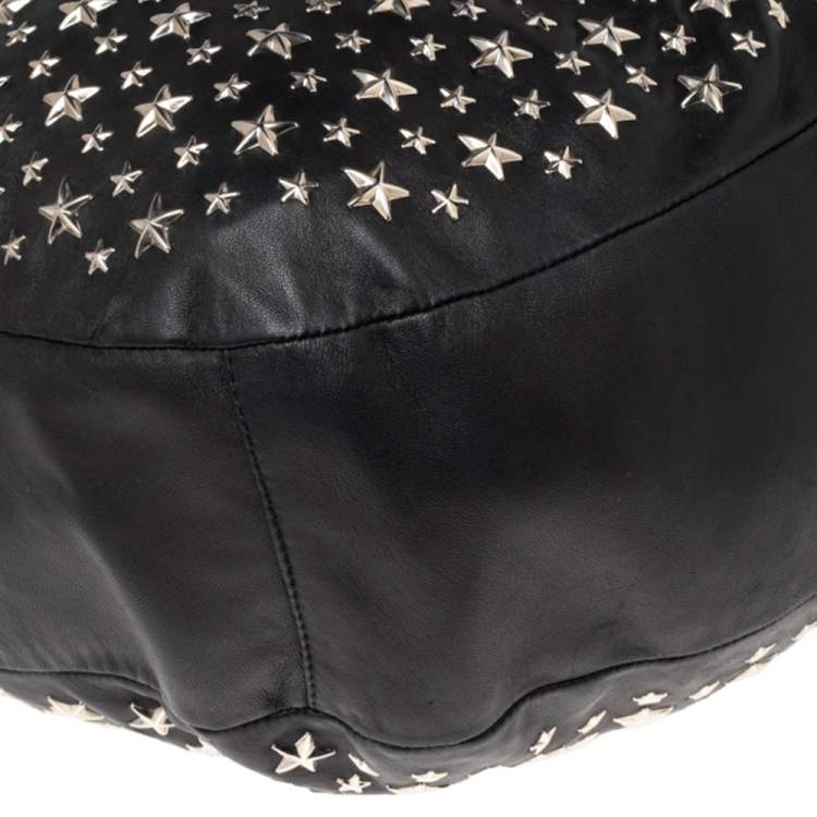مملوكة مسبقًا Jimmy Choo Black Leather Star Sky Hobo