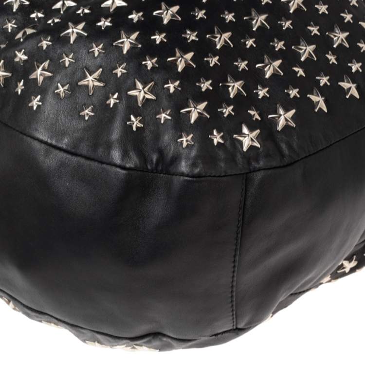 مملوكة مسبقًا Jimmy Choo Black Leather Star Sky Hobo