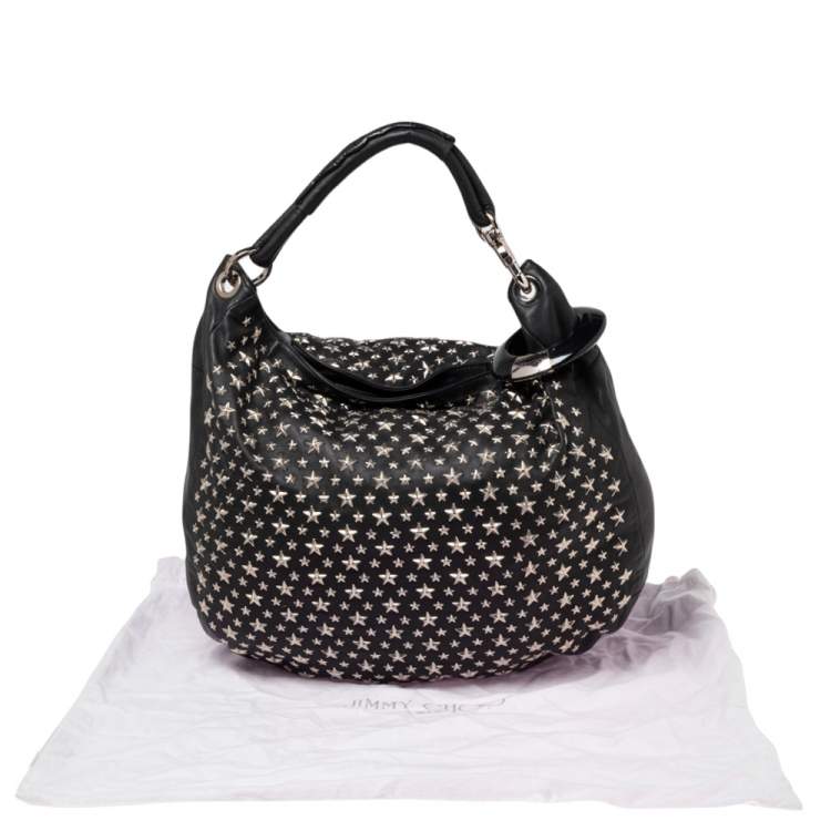 مملوكة مسبقًا Jimmy Choo Black Leather Star Sky Hobo