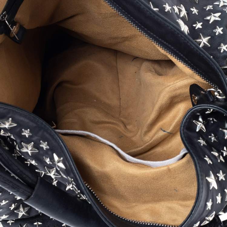 مملوكة مسبقًا Jimmy Choo Black Leather Star Sky Hobo
