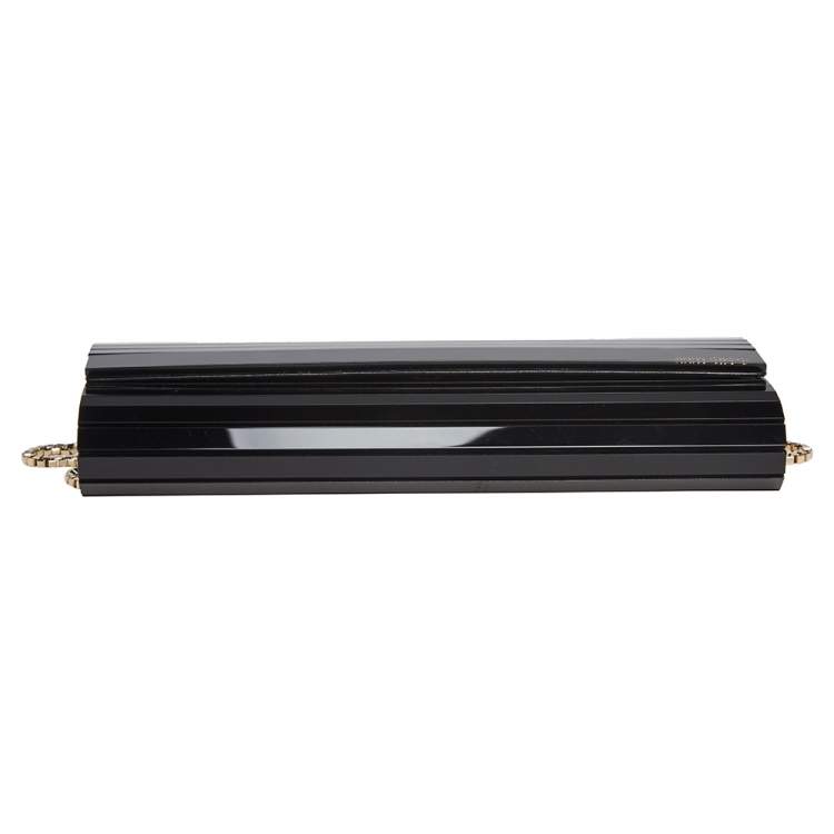 Pre Owned Jimmy Choo Black Acrylic Sweetie Chain Clutch