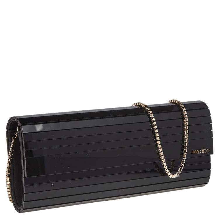 Pre Owned Jimmy Choo Black Acrylic Sweetie Chain Clutch