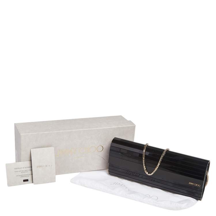 Pre Owned Jimmy Choo Black Acrylic Sweetie Chain Clutch