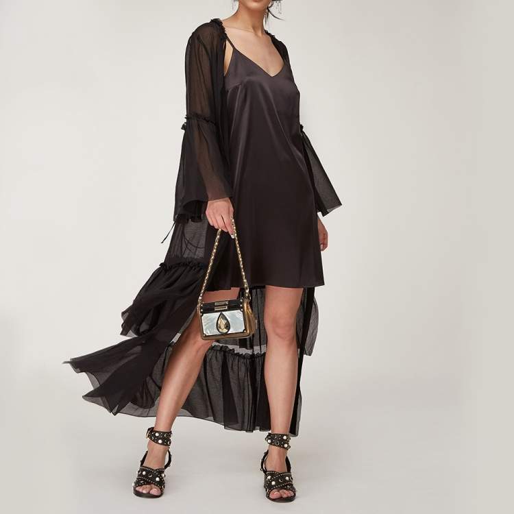 مملوكة مسبقًا Jimmy Choo Metallic Brown Nubuck Leather Small Embellished Shoulder Bag
