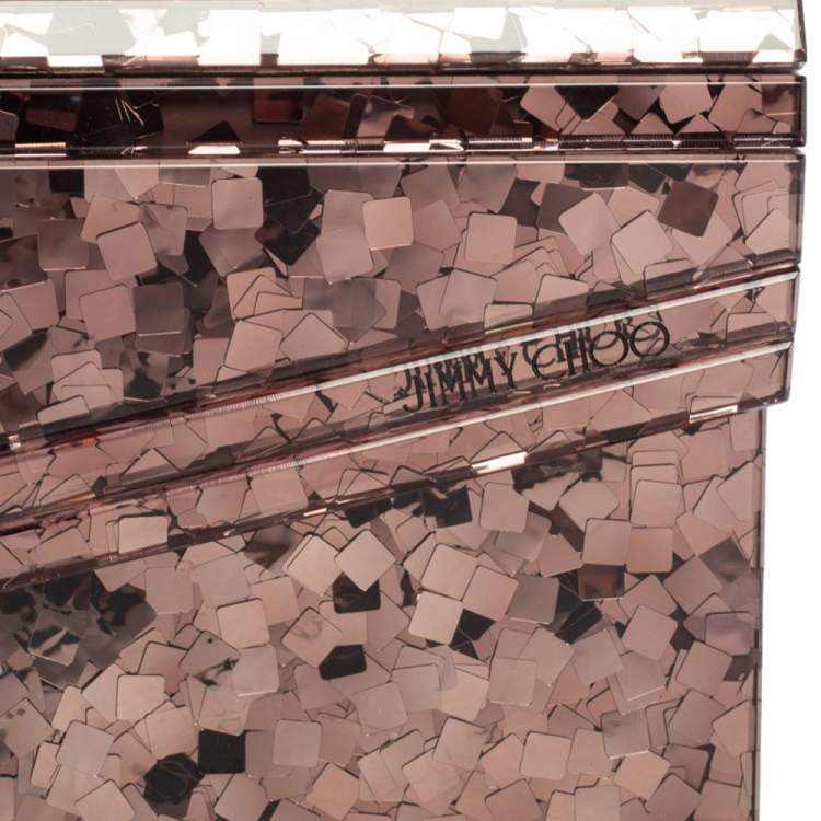Pre Owned Jimmy Choo Pink Acrylic Candy Chain Clutch