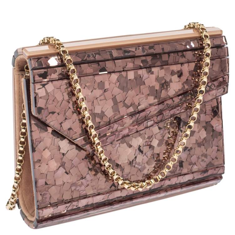 Pre Owned Jimmy Choo Pink Acrylic Candy Chain Clutch