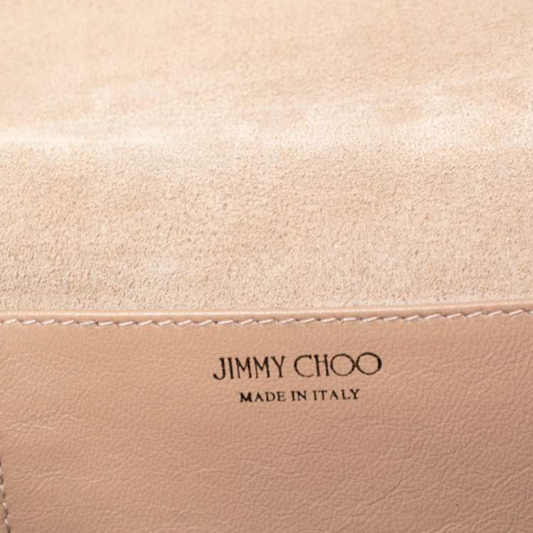 مملوكة مسبقًا Jimmy Choo Metallic Glod Glitter Florence Chain Clutch 