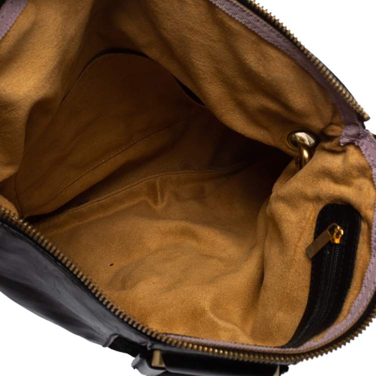 Pre Owned Jimmy Choo Black Leather Mave Foldover Clutch