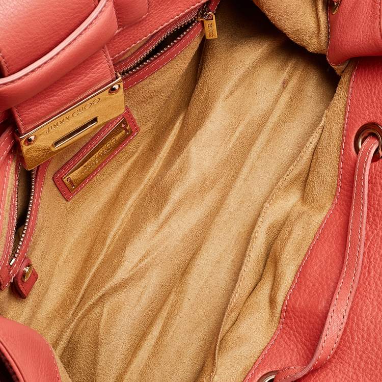 Pre Owned Jimmy Choo Coral Leather Rosalie Satchel