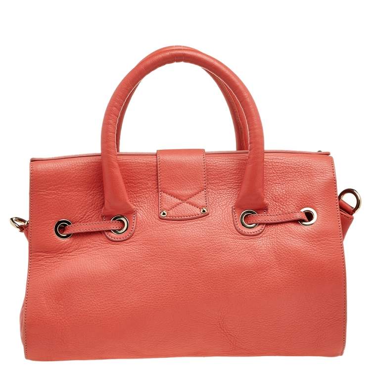 Pre Owned Jimmy Choo Coral Leather Rosalie Satchel