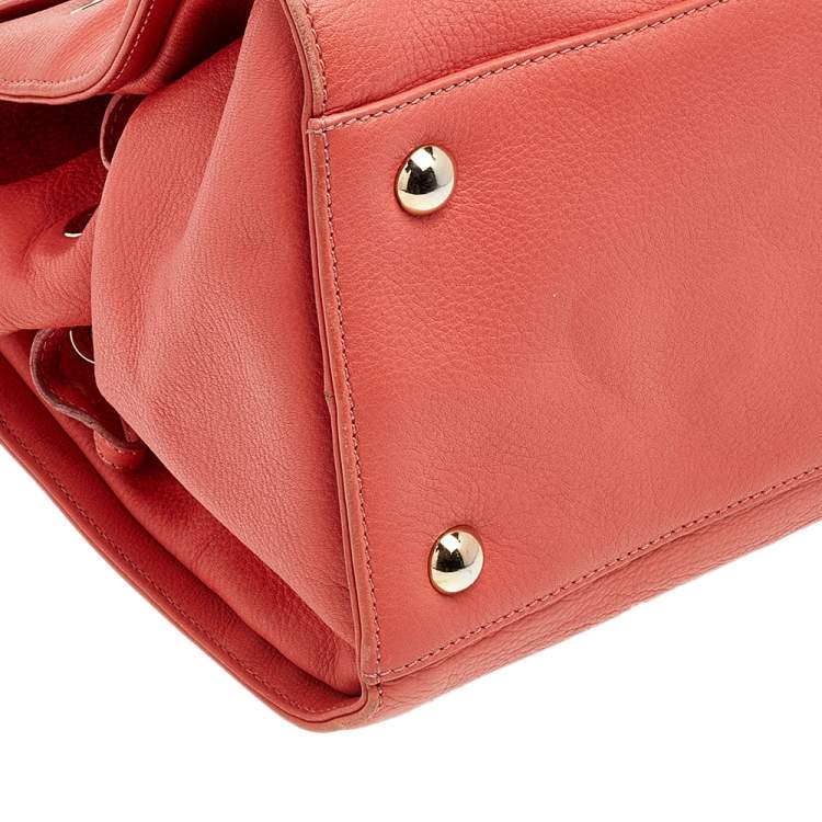 Pre Owned Jimmy Choo Coral Leather Rosalie Satchel