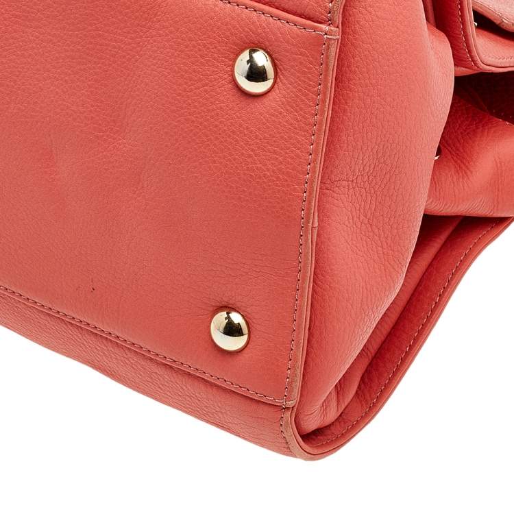 Pre Owned Jimmy Choo Coral Leather Rosalie Satchel