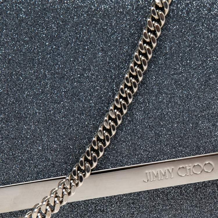 Pre Owned Jimmy Choo Blue Glitter Fabric Erica Clutch