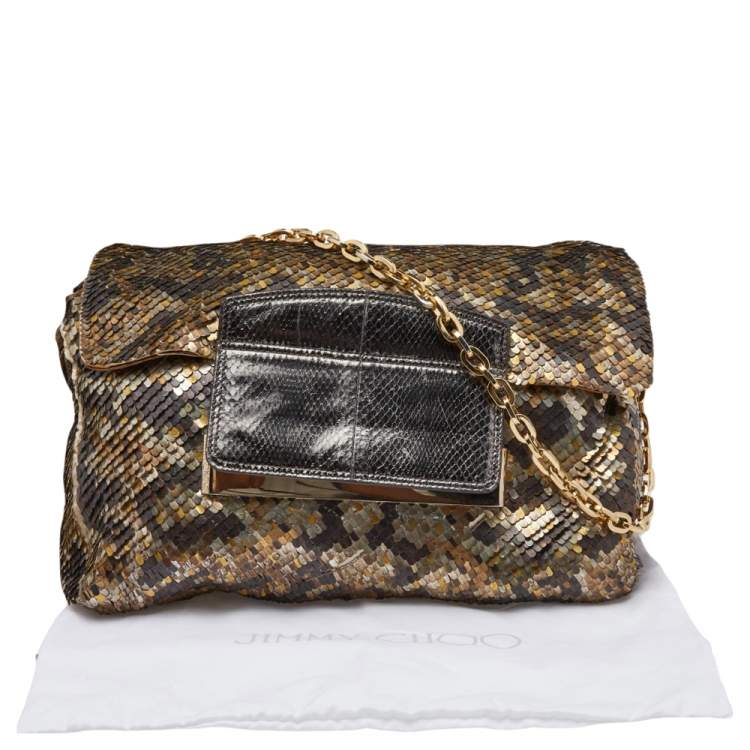 مملوكة مسبقًا Jimmy Choo Metallic Multicolor Sequin Carolina Chain Shoulder Bag