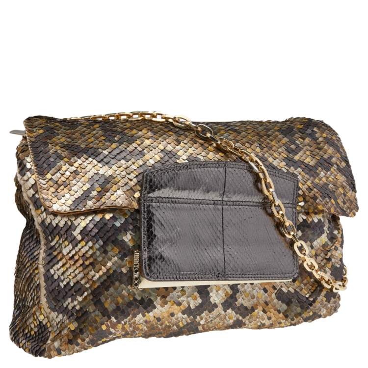 مملوكة مسبقًا Jimmy Choo Metallic Multicolor Sequin Carolina Chain Shoulder Bag
