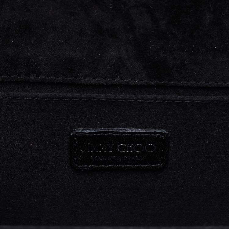 Pre Owned Jimmy Choo Black Acrylic Crystal Embellished Candy Clutch