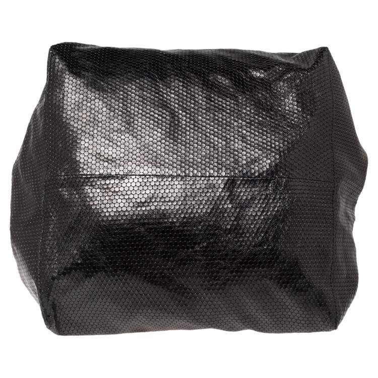 Pre Owned Jimmy Choo Black Embossed Leather Lohla Jayne Tote