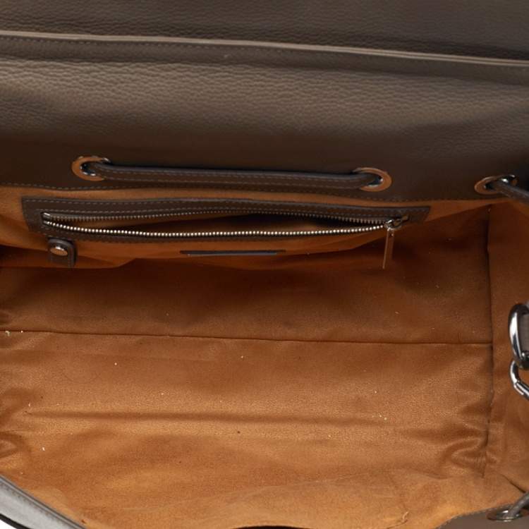 Pre Owned Jimmy Choo Grey/Beige Leather And Suede Rosa Top Handle Bag