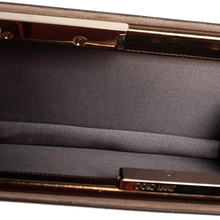 Pre Owned Jimmy Choo Metallic Gold Leather Chain Clutch