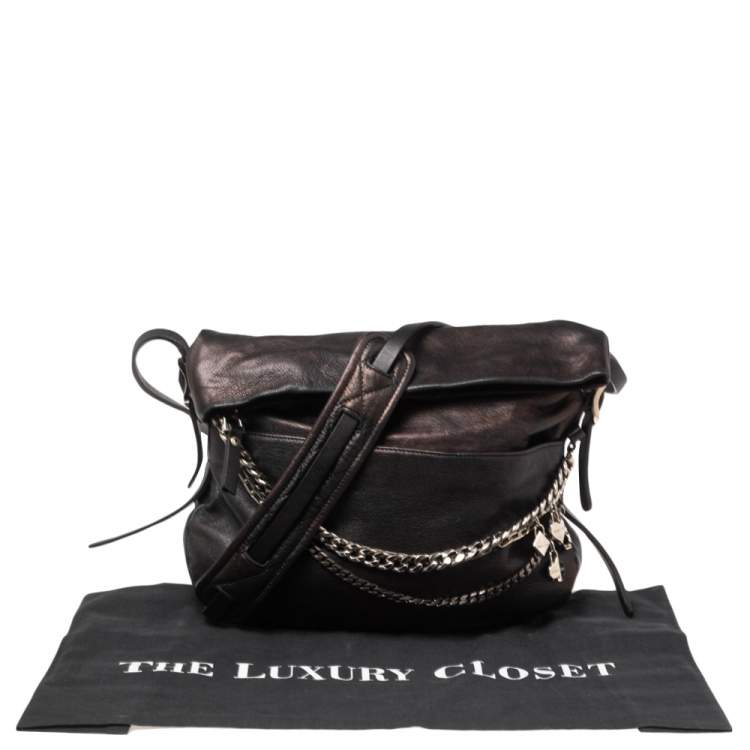 مملوكة مسبقًا Jimmy Choo Black Leather Shoulder Bag