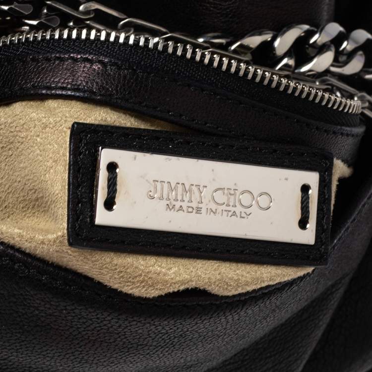 مملوكة مسبقًا Jimmy Choo Black Leather Shoulder Bag