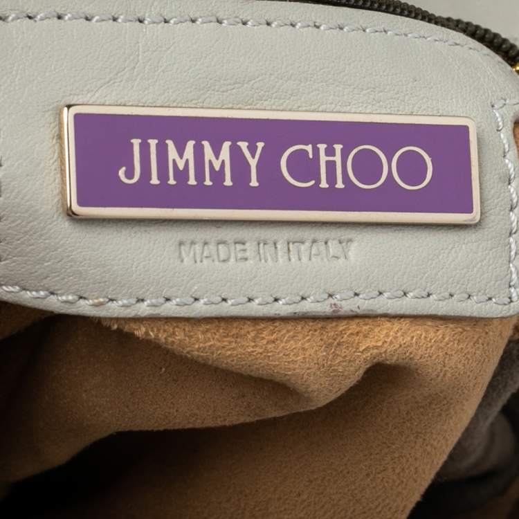 Pre Owned Jimmy Choo Khaki Green Leather and Suede Mona Tote
