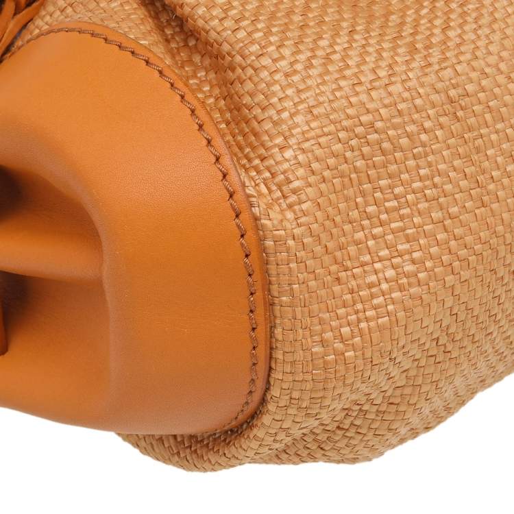 مملوكة مسبقًا Jimmy Choo Orange Raffia And Leather Small Tulita Shoulder Bag