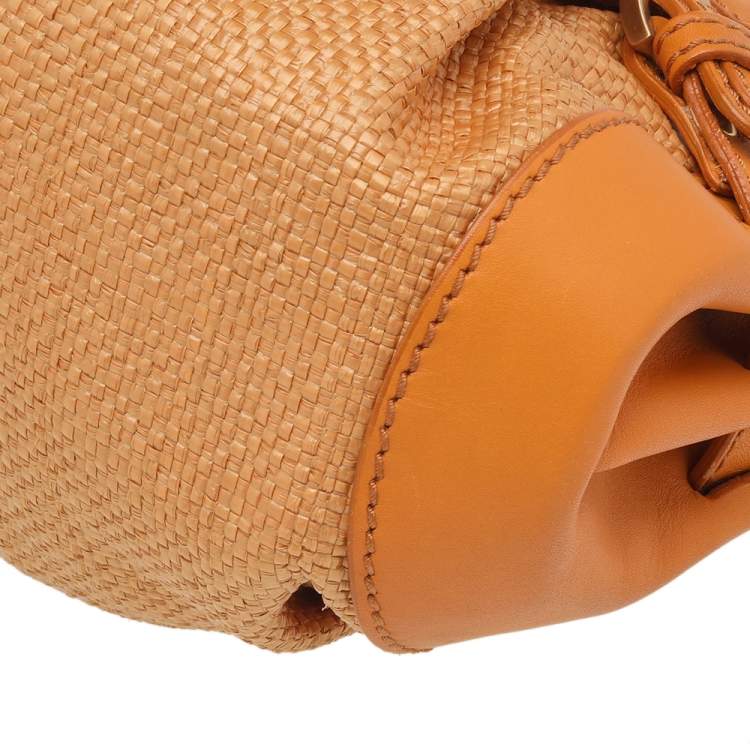مملوكة مسبقًا Jimmy Choo Orange Raffia And Leather Small Tulita Shoulder Bag