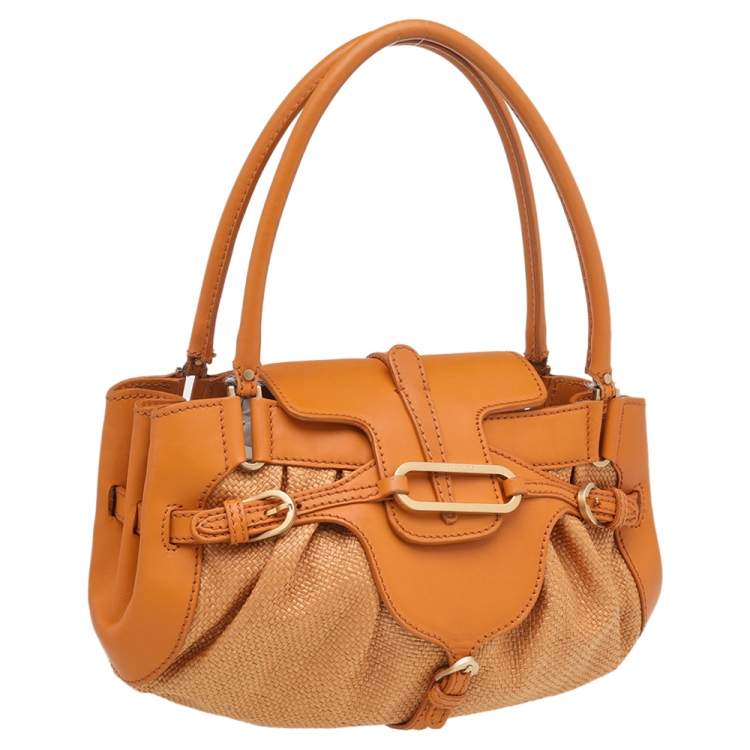 مملوكة مسبقًا Jimmy Choo Orange Raffia And Leather Small Tulita Shoulder Bag