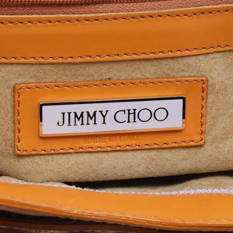 مملوكة مسبقًا Jimmy Choo Orange Raffia And Leather Small Tulita Shoulder Bag