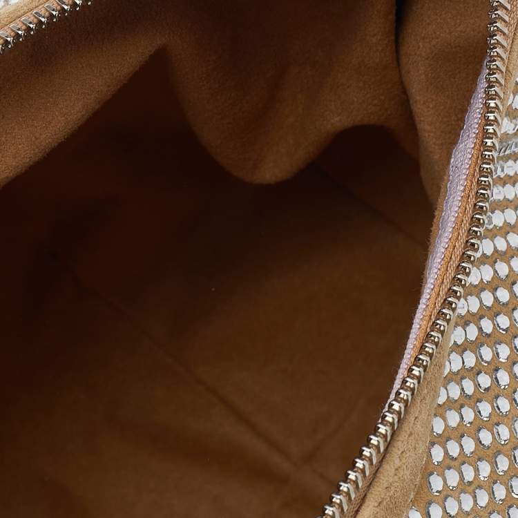 مملوكة مسبقًا Jimmy Choo Beige Suede Crystal Embellished Hobo