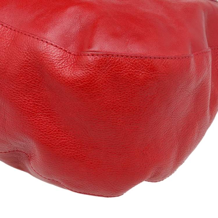 Pre Owned Jimmy Choo Red Leather Ruby Hobo