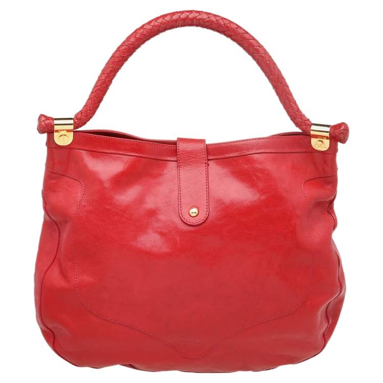 Pre Owned Jimmy Choo Red Leather Ruby Hobo