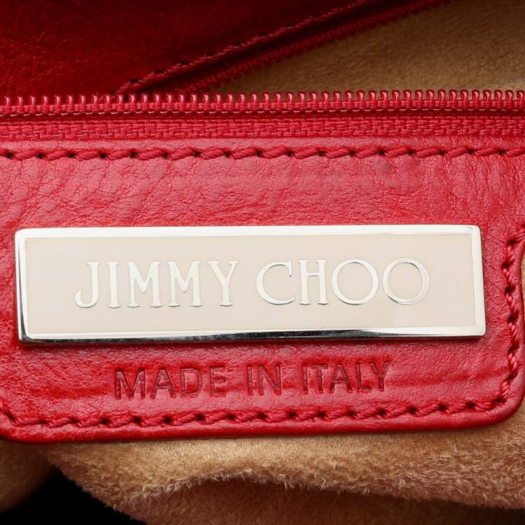 Pre Owned Jimmy Choo Red Leather Ruby Hobo