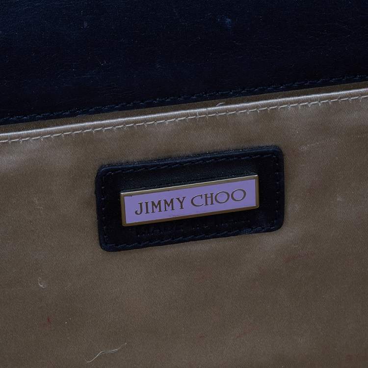 Pre Owned Jimmy Choo Black Acrylic And Croc Embossed Candy Chain Clutch