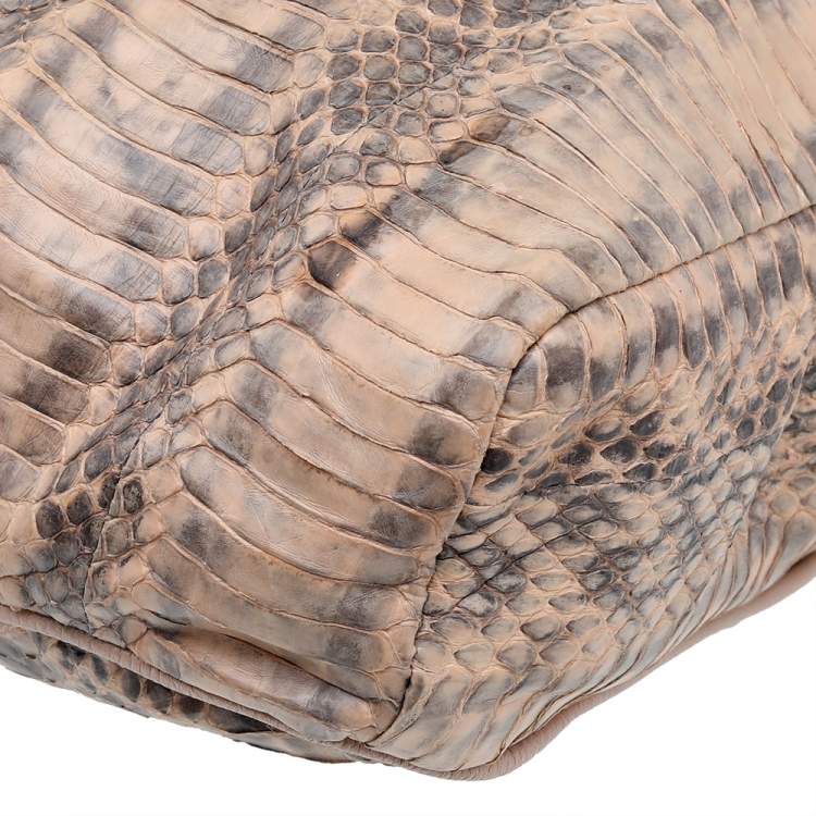 مملوكة مسبقًا Jimmy Choo Beige Python Leather Chrissie Shoulder Bag